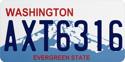 WA license plate AXT6316