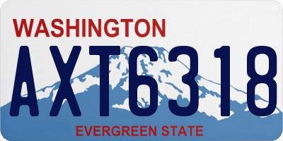WA license plate AXT6318