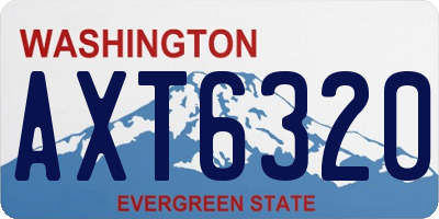 WA license plate AXT6320