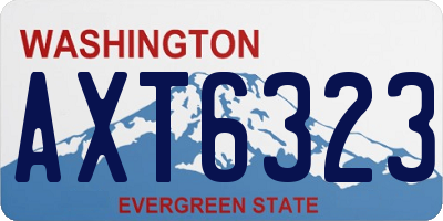 WA license plate AXT6323