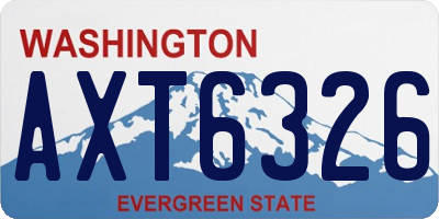 WA license plate AXT6326