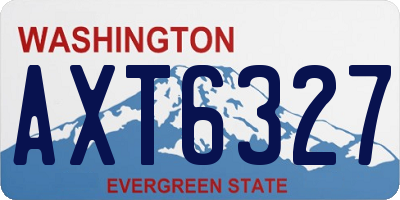 WA license plate AXT6327