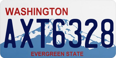 WA license plate AXT6328