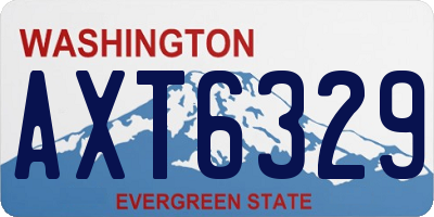 WA license plate AXT6329