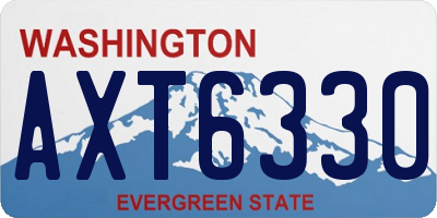 WA license plate AXT6330