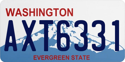 WA license plate AXT6331