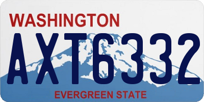 WA license plate AXT6332