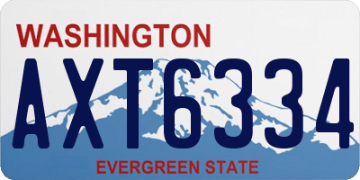 WA license plate AXT6334