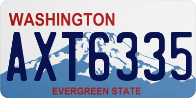 WA license plate AXT6335