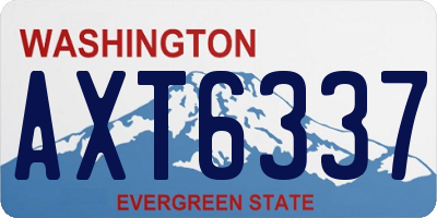 WA license plate AXT6337