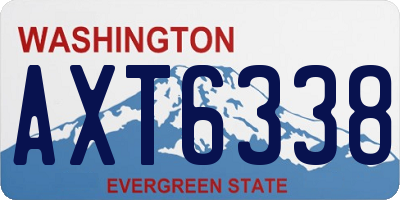 WA license plate AXT6338