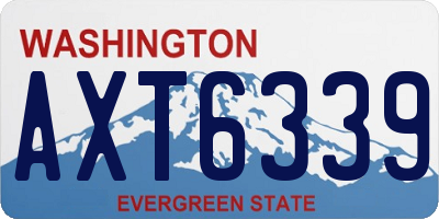 WA license plate AXT6339