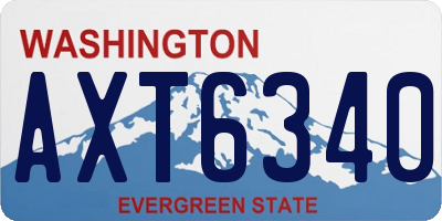 WA license plate AXT6340