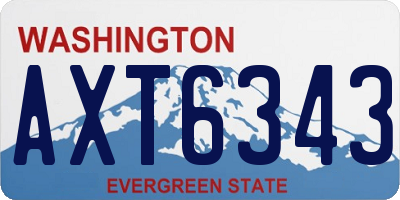 WA license plate AXT6343