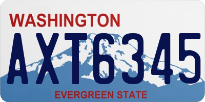 WA license plate AXT6345