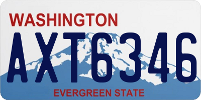 WA license plate AXT6346