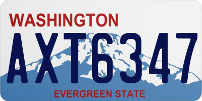 WA license plate AXT6347