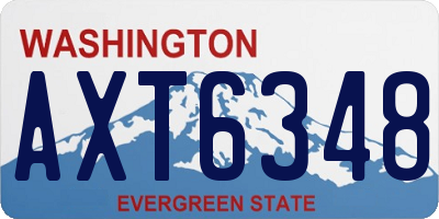 WA license plate AXT6348