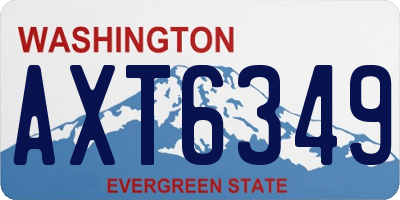 WA license plate AXT6349