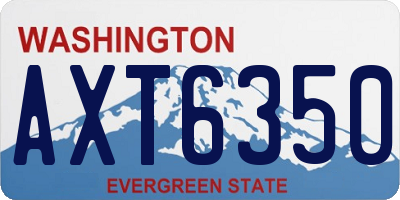 WA license plate AXT6350