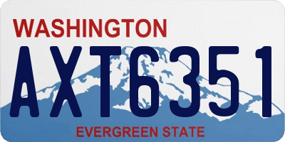 WA license plate AXT6351