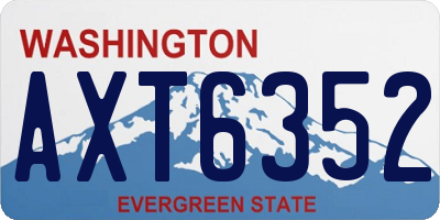 WA license plate AXT6352