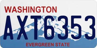 WA license plate AXT6353