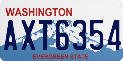 WA license plate AXT6354