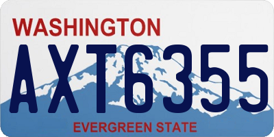 WA license plate AXT6355