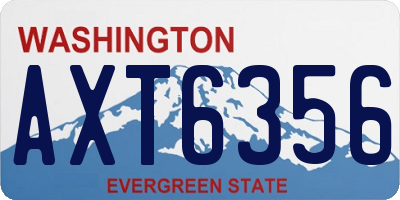 WA license plate AXT6356