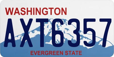 WA license plate AXT6357