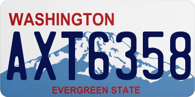 WA license plate AXT6358