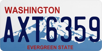 WA license plate AXT6359