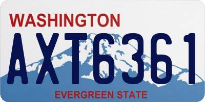 WA license plate AXT6361