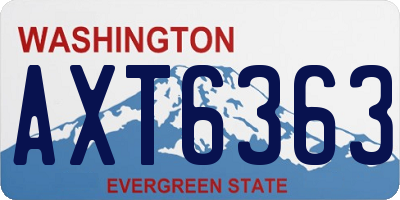 WA license plate AXT6363