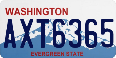 WA license plate AXT6365