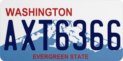 WA license plate AXT6366