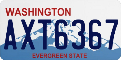 WA license plate AXT6367