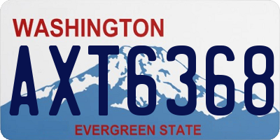 WA license plate AXT6368