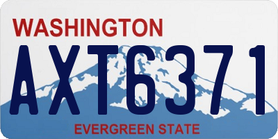 WA license plate AXT6371