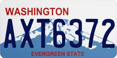 WA license plate AXT6372