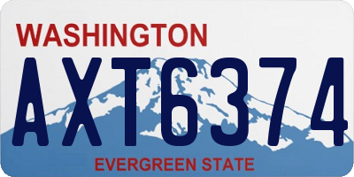 WA license plate AXT6374