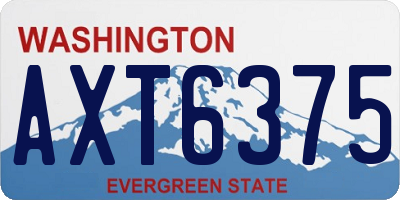 WA license plate AXT6375