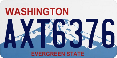 WA license plate AXT6376