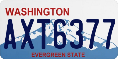 WA license plate AXT6377