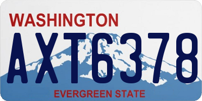 WA license plate AXT6378
