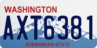 WA license plate AXT6381