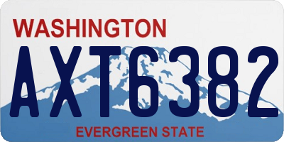 WA license plate AXT6382