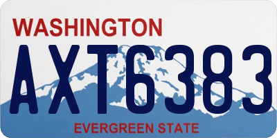WA license plate AXT6383