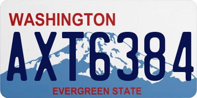 WA license plate AXT6384